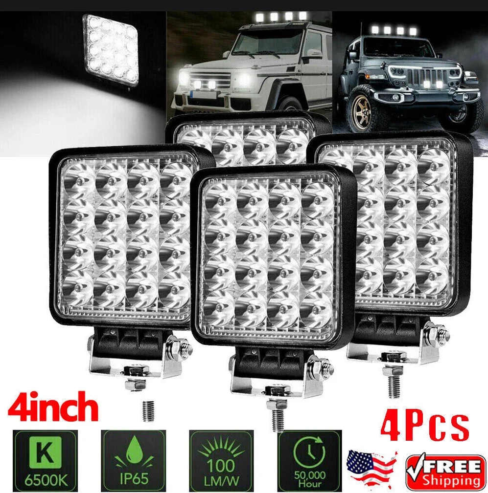 Heavy Equipment Supplies - 4PCS 4inch LED Work Light Pods