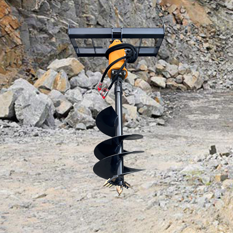 Post Hole Digger - Mini Skid Steer Attachment Efficient Post