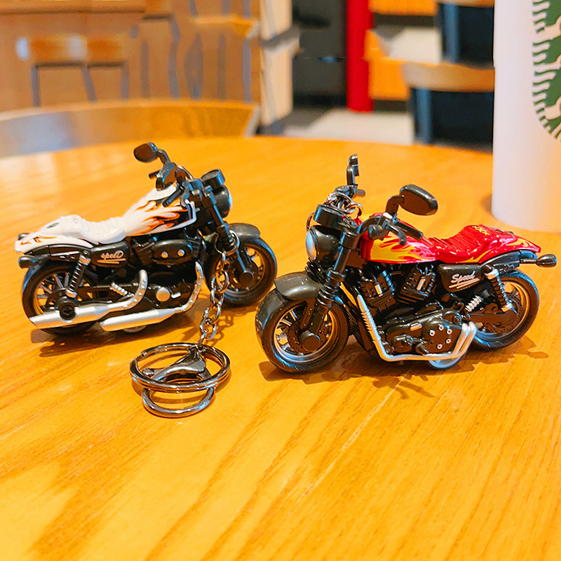 Heavy Equipment Key Ring - Cartoon Mini Harley Motorcycle Keychain Alloy
