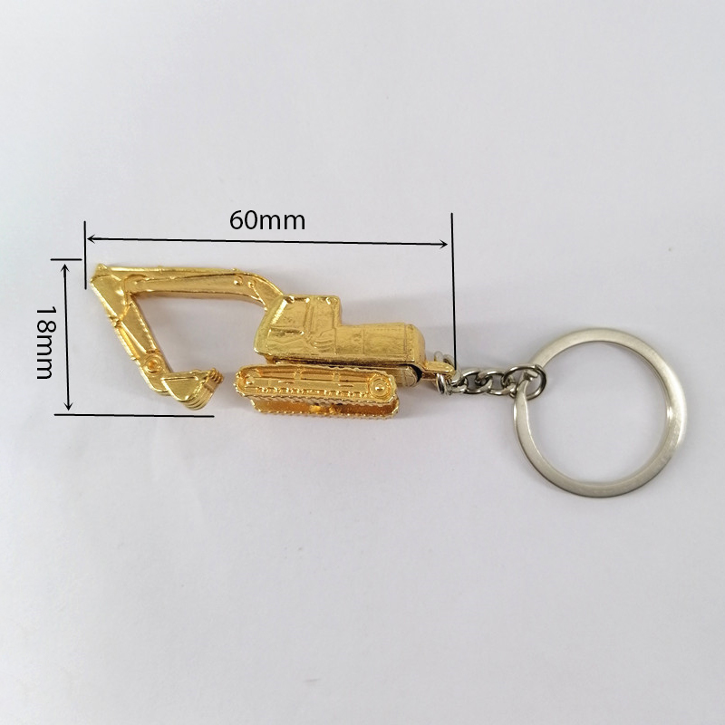 Heavy Equipment Key Ring - Alloy 3D Three-dimensional Excavator Keychain Pendant
