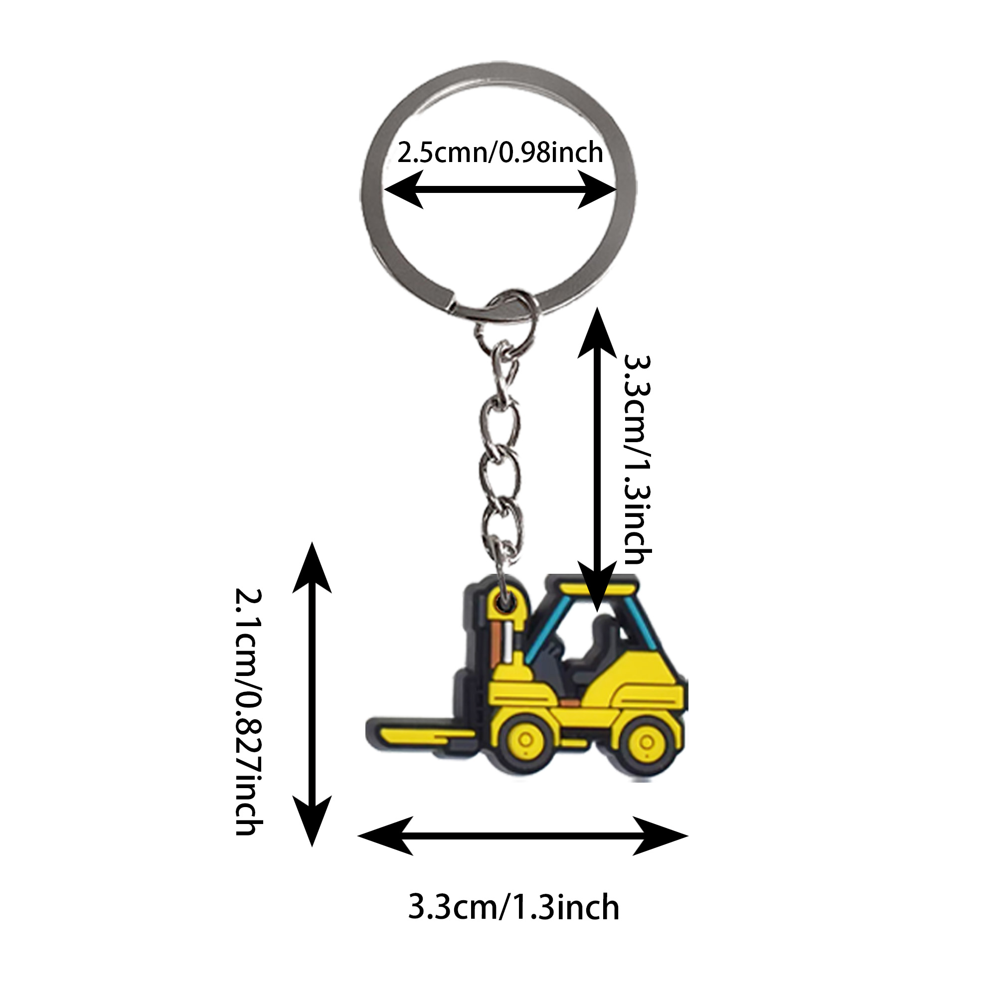 1PCS Keychain Cartoon Engineer - Heavy Equipment Key Ring 评论和价格