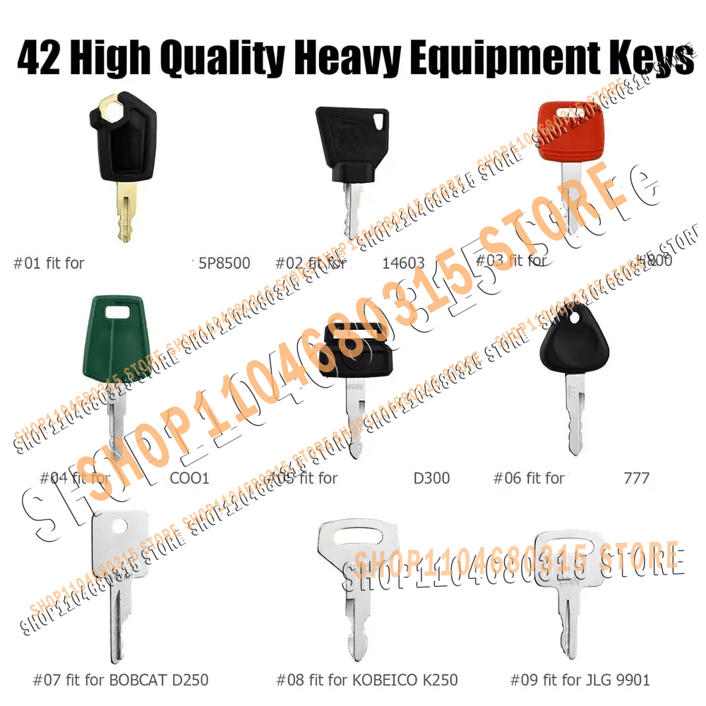 42pcs New Keys Heavy Equipment - Heavy Equipment Bobcat 评论和价格