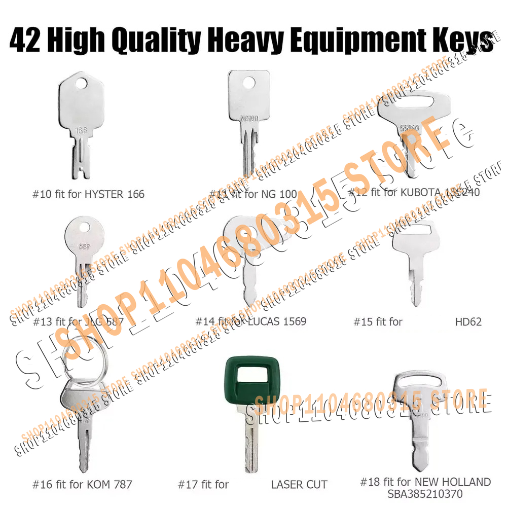 42pcs New Keys Heavy Equipment - Heavy Equipment Bobcat 评论和价格