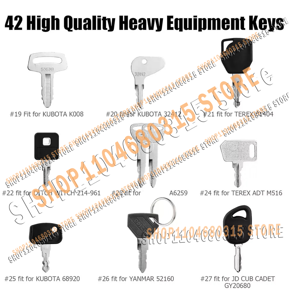42pcs New Keys Heavy Equipment - Heavy Equipment Bobcat 评论和价格