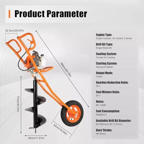 Post Hole Digger, 63CC 3HP 2-S - Post Hole Digger 评论和价格