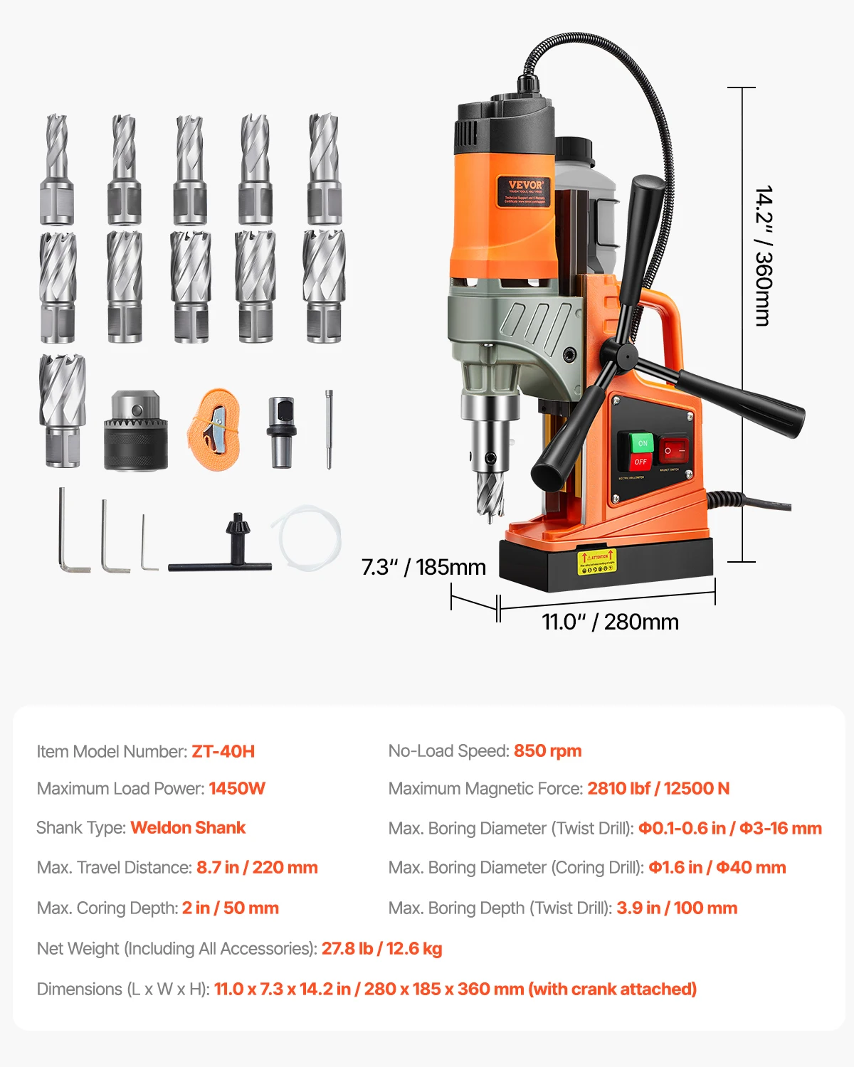 1450W Magnetic Drill 2