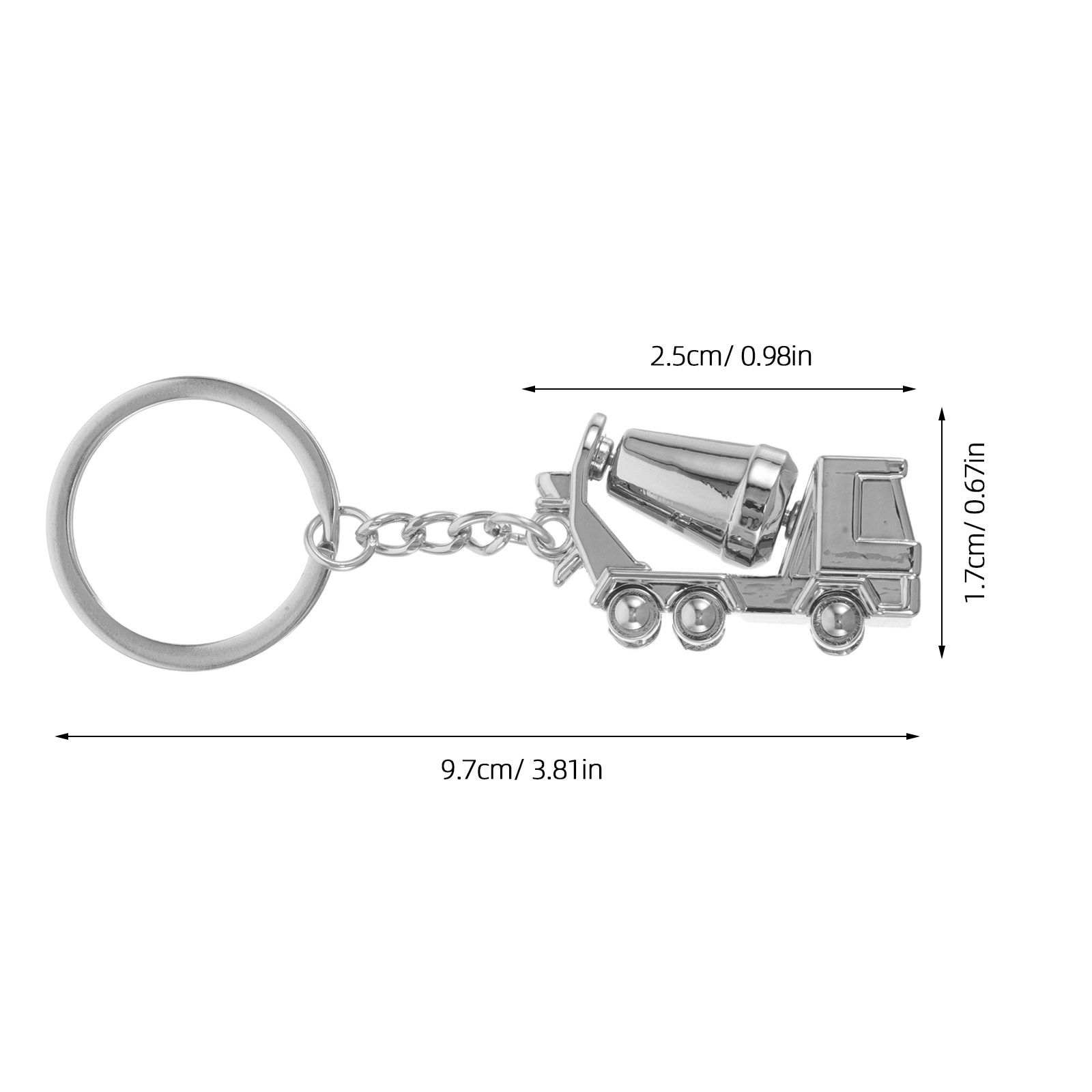 Alloy Concrete Mixer Truck Key - Heavy Equipment Key Ring 评论和价格