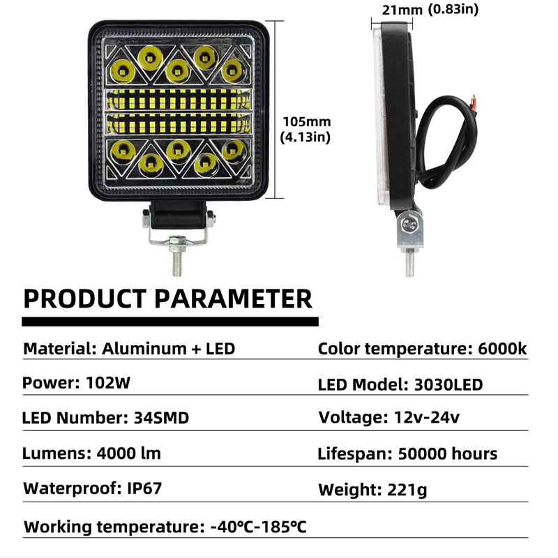 1pcs 102W Lightbar Spotlight O - Heavy Equipment Supplies 评论和价格