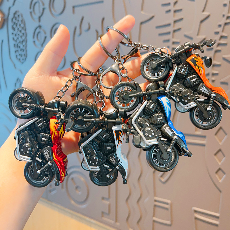 Cartoon Mini Harley Motorcycle - Heavy Equipment Key Ring 评论和价格