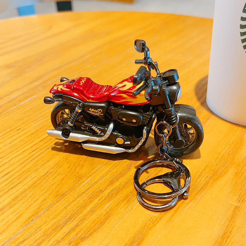 Cartoon Mini Harley Motorcycle - Heavy Equipment Key Ring 评论和价格