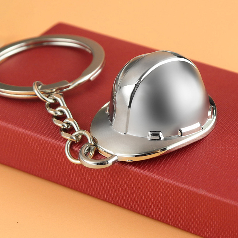 Mini simulation metal Hard Hat - Heavy Equipment Key Ring 评论和价格