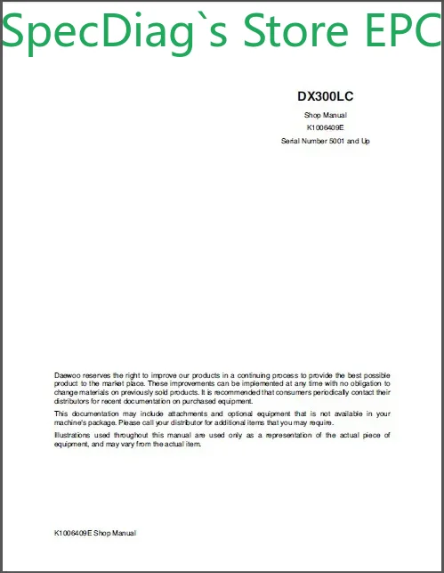SpecDiag For Doosan Wirings Di - Wheel Loader 评论和价格